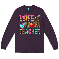 Plum wife mom teacher Long Sleeve Tee - Zillion Design Studio