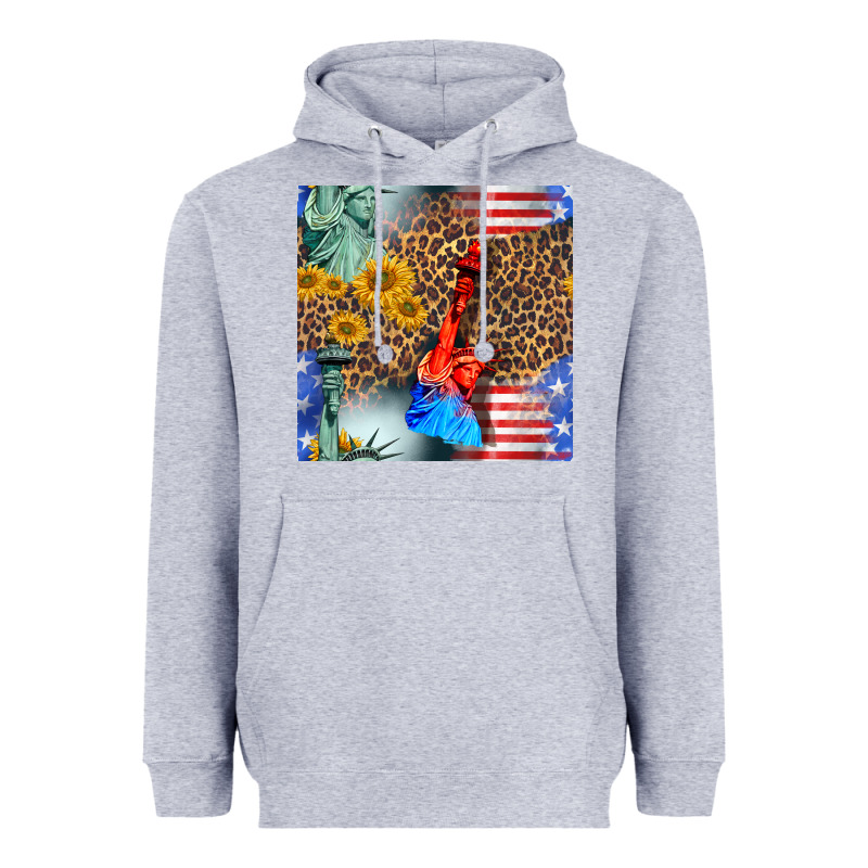 Statue Of Liberty American Flag Heavyweight Hoodie by BundleAndBundleShop | Teevron