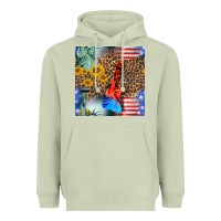 Matcha statue of liberty american flag Heavyweight Hoodie - BundleAndBundleShop