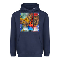 Navy statue of liberty american flag Heavyweight Hoodie - BundleAndBundleShop