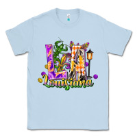 Dusty Blue louisiana la mardi gras Classic Tee - FaDigitalArtStudio
