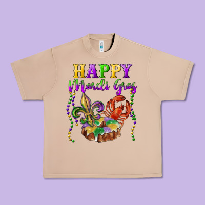 Urban Heavy Tee Happy Mardi Gras Fleur De Lis King Cake Crawfish