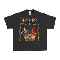 Pigment Black Happy Mardi Gras Fleur De Lis King Cake Crawfish Urban Heavy Tee - RanaPortraitStore