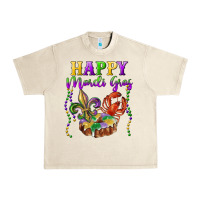 Sandshell Happy Mardi Gras Fleur De Lis King Cake Crawfish Urban Heavy Tee - RanaPortraitStore