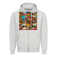 Dove Grey western sunflower bucket cow seamless pattern Zipper Hoodie - HRA Design Shop