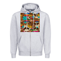 Heather Grey western sunflower bucket cow seamless pattern Zipper Hoodie - HRA Design Shop