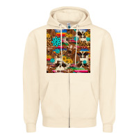 Sandshell western sunflower bucket cow seamless pattern Zipper Hoodie - HRA Design Shop