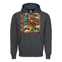 Smoke western sunflower bucket cow seamless pattern Zipper Hoodie - HRA Design Shop