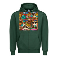 Sports Green western sunflower bucket cow seamless pattern Zipper Hoodie - HRA Design Shop