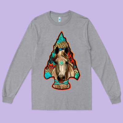 Arrowhead Horse Long Sleeve Tee Designed By Ranaportraitstore