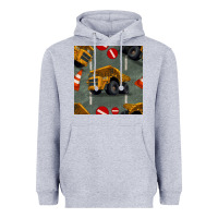 Heather Grey dump truck seamles pattern Heavyweight Hoodie - BundleAndBundleShop