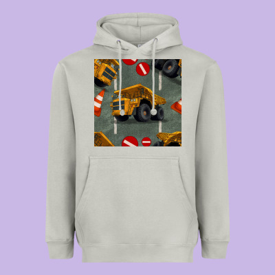 Dump Truck Seamles Pattern Heavyweight Hoodie Designed By Bundleandbundleshop