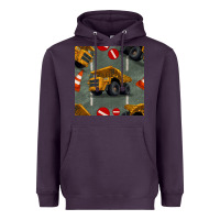 Plum dump truck seamles pattern Heavyweight Hoodie - BundleAndBundleShop