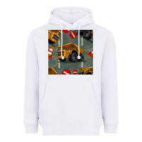 White dump truck seamles pattern Heavyweight Hoodie - BundleAndBundleShop