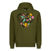 Army Green vanilla eggs sugar cocoa and kitchen heart Premium Hoodie - MaliasSmallBusiness