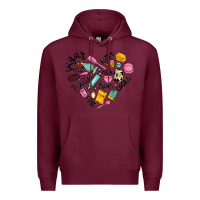 Burgundy vanilla eggs sugar cocoa and kitchen heart Premium Hoodie - MaliasSmallBusiness