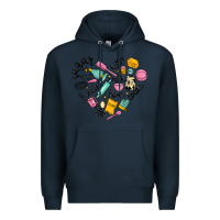 Navy vanilla eggs sugar cocoa and kitchen heart Premium Hoodie - MaliasSmallBusiness