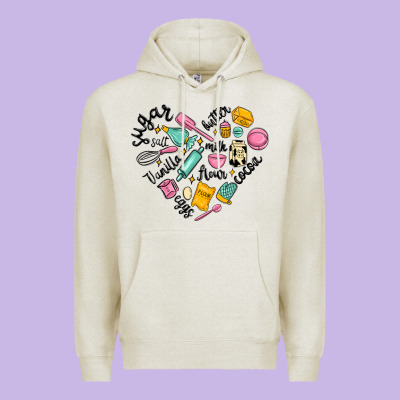 Vanilla Eggs Sugar Cocoa And Kitchen Heart Premium Hoodie Designed By Maliassmallbusiness