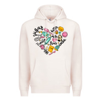 Pale Pink vanilla eggs sugar cocoa and kitchen heart Premium Hoodie - MaliasSmallBusiness