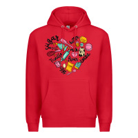 Red vanilla eggs sugar cocoa and kitchen heart Premium Hoodie - MaliasSmallBusiness