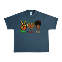 Midnight Navy peace love locs Urban Heavy Tee - texasbilliewilder