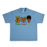 Pebble Blue peace love locs Urban Heavy Tee - texasbilliewilder