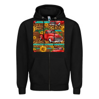 Black western farm truck seamless pattern Zipper Hoodie - HRA Design Shop