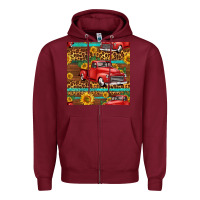 Burgundy western farm truck seamless pattern Zipper Hoodie - HRA Design Shop