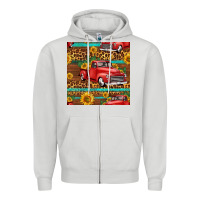Dove Grey western farm truck seamless pattern Zipper Hoodie - HRA Design Shop