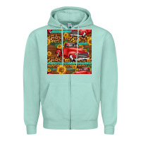 Western Farm Truck Seamless Pattern Zipper Hoodie | Teevron