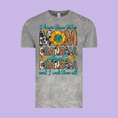 I Have Three Tittles Mom Grandma Great Grandma Vintage Tee Designed By Zillion Design Studio