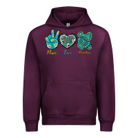 Mauve Wine Peace Love Gemstone Urban Hoodie - BundleAndBundleShop