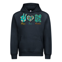 Navy Peace Love Gemstone Urban Hoodie - BundleAndBundleShop