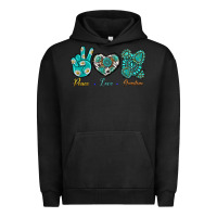 Pigment Black Peace Love Gemstone Urban Hoodie - BundleAndBundleShop