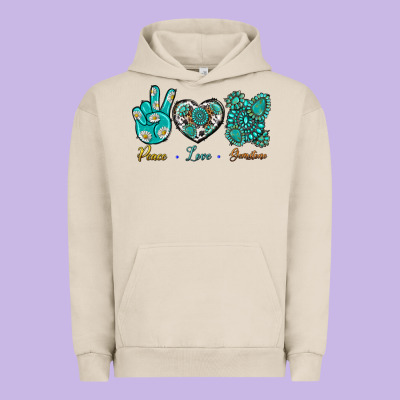 Peace Love Gemstone Urban Hoodie Designed By Bundleandbundleshop