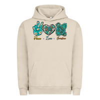 Pigment French Oak Peace Love Gemstone Urban Hoodie - BundleAndBundleShop