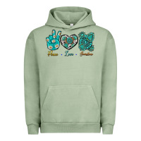 Pigment Oil Green Peace Love Gemstone Urban Hoodie - BundleAndBundleShop