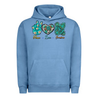 Pigment Pebble Blue Peace Love Gemstone Urban Hoodie - BundleAndBundleShop