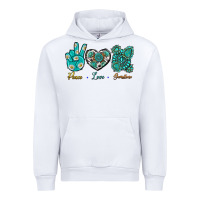 White Peace Love Gemstone Urban Hoodie - BundleAndBundleShop