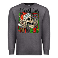 Charcoal Heather christmas vibes skeleton Premium Sweatshirt - Jasminsmagicworld