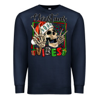 Navy christmas vibes skeleton Premium Sweatshirt - Jasminsmagicworld