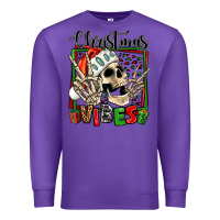 Purple christmas vibes skeleton Premium Sweatshirt - Jasminsmagicworld