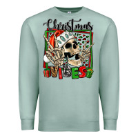 Seafoam christmas vibes skeleton Premium Sweatshirt - Jasminsmagicworld