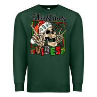 Sports Green christmas vibes skeleton Premium Sweatshirt - Jasminsmagicworld