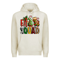 Oatmeal Heather elf squad with elf hat and socks Premium Hoodie - AdoDesignShop