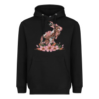 Black bunny with blossom flower Heavyweight Hoodie - Artiststas