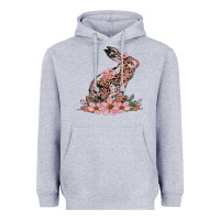 Heather Grey bunny with blossom flower Heavyweight Hoodie - Artiststas