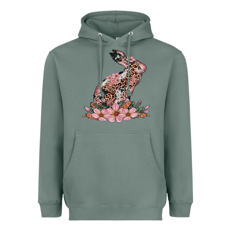 Bunny With Blossom Flower Heavyweight Hoodie by Artiststas | Teevron