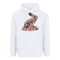 White bunny with blossom flower Heavyweight Hoodie - Artiststas