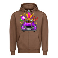 Chestnut mardi gras truck leopard mask Zipper Hoodie - FaDigitalArtStudio